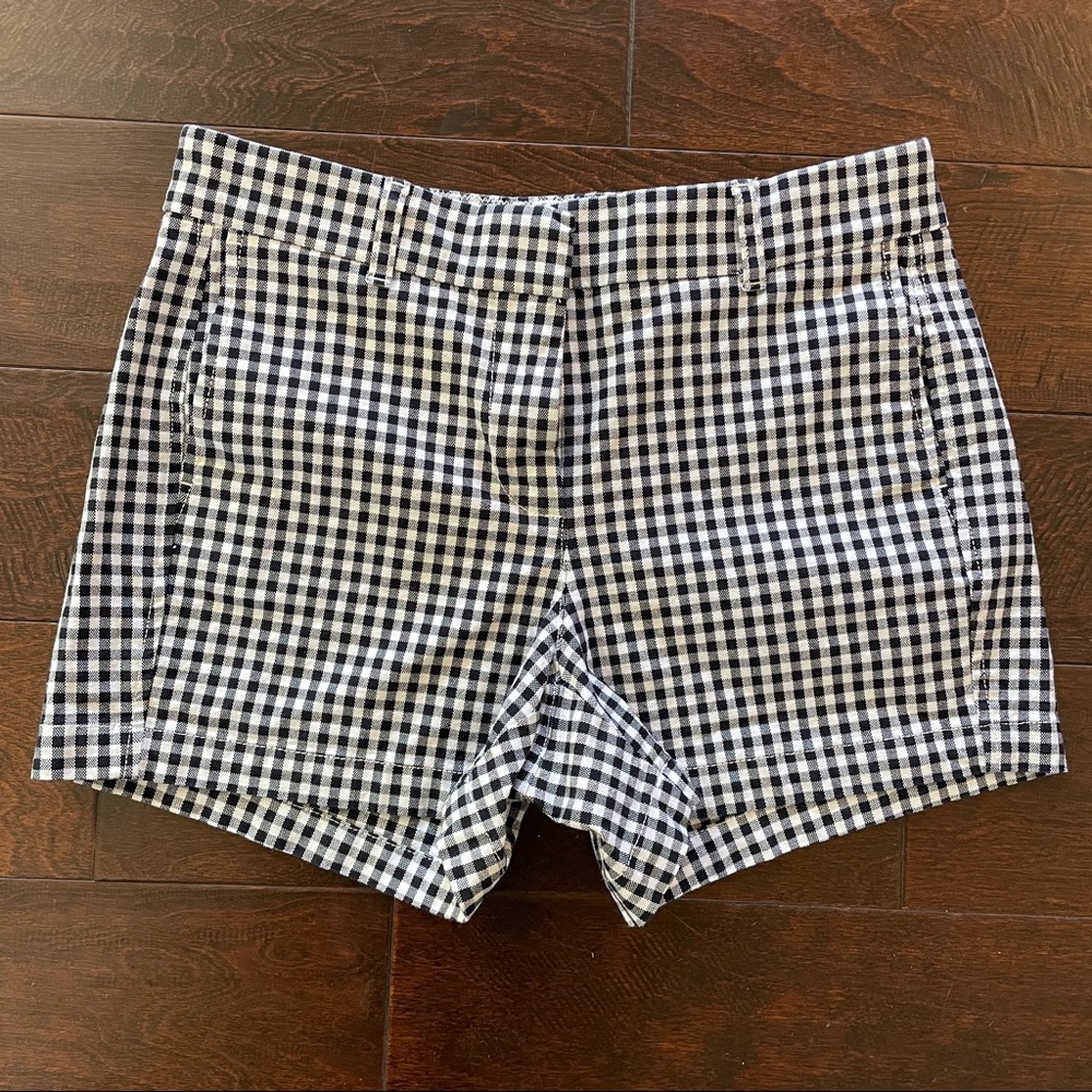 J. Crew Black and White Gingham Shorts
